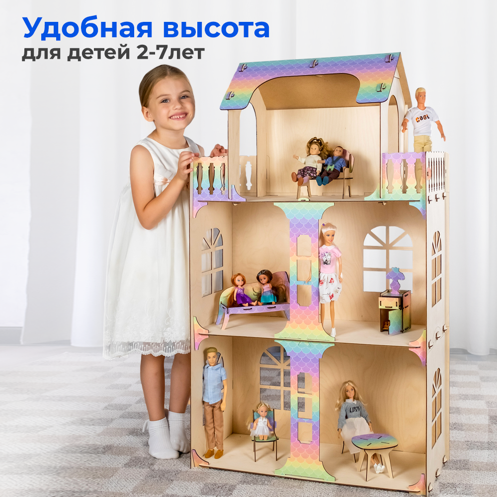 Домик для кукол Teremtoys с мебелью КД-14В - фото 1