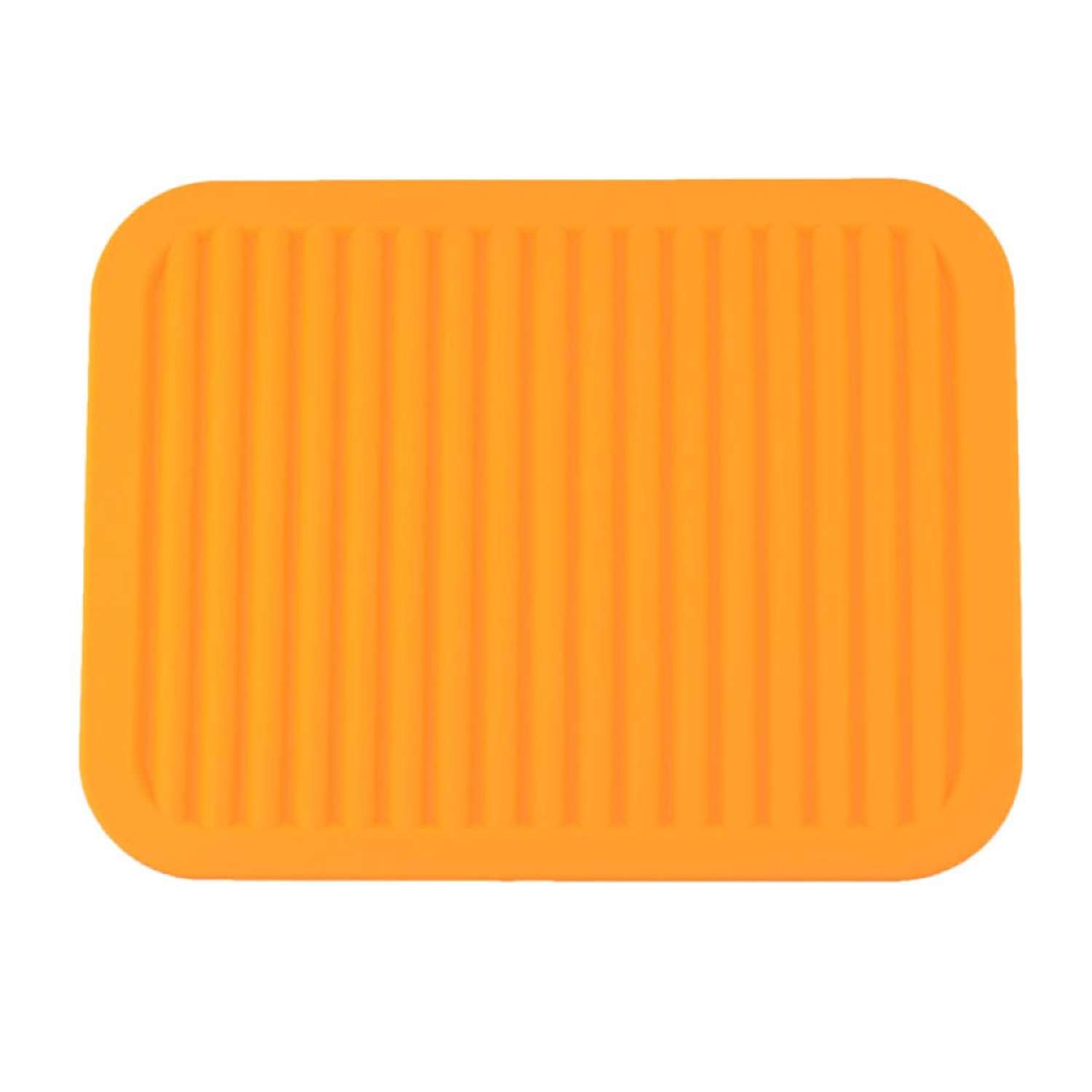 Подкладка для горячего Keyprods Прямоугольная рельефная из силикона оранжевый - фото 1