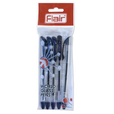 Гелевые ручки FLAIR 5шт синие