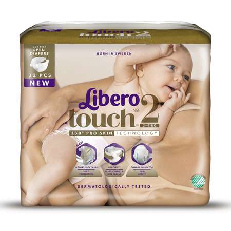 Подгузники Libero Touch 2 3-6кг 32шт