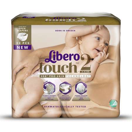 Подгузники Libero Touch 2 3-6кг 32шт