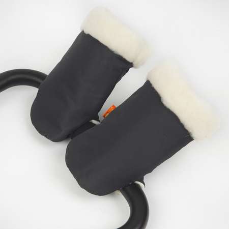 Муфта-рукавички для коляски Чудо-чадо меховая Прайм графит