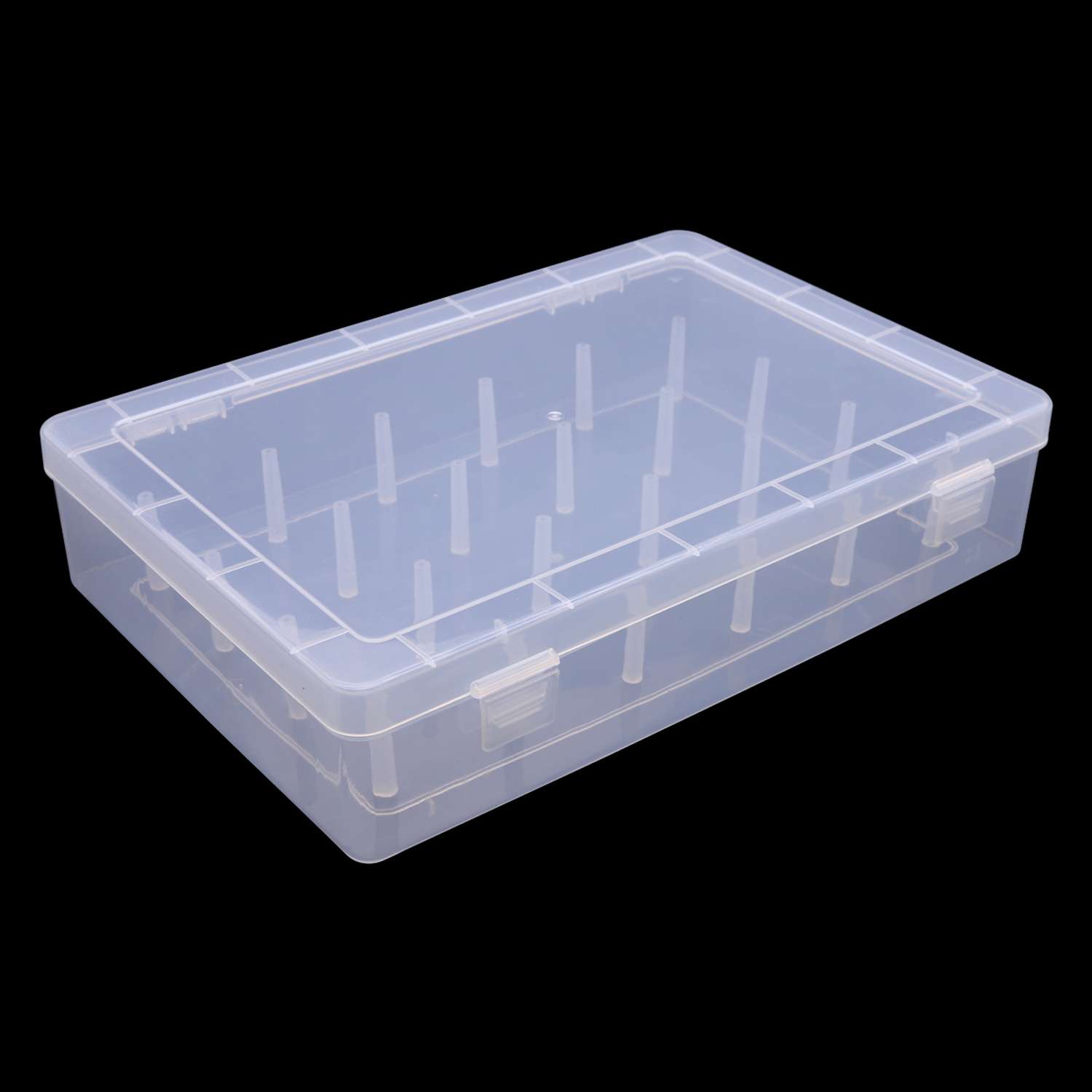 Контейнер - органайзер Айрис пластиковый для хранения катушек с нитками с крышкой на клипсе 24 секции 30 х 20 х 6.3 см - фото 2