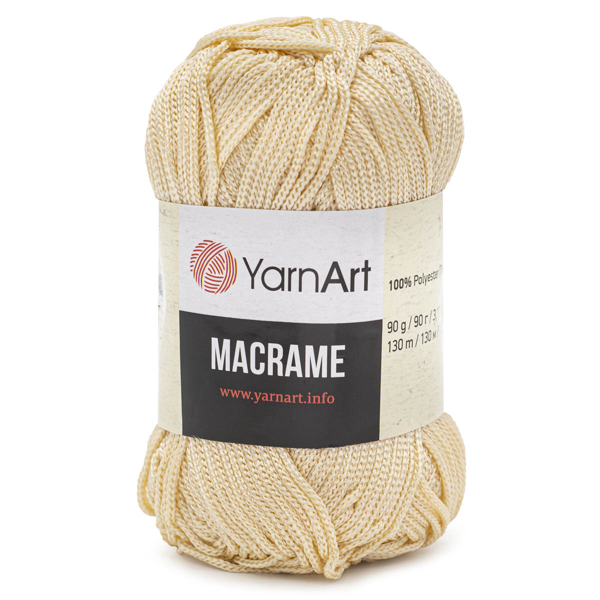 Пряжа YarnArt Macrame прочная в виде шнура полиэстер 90 г 130 м 165 кремовый 6 мотков - фото 6