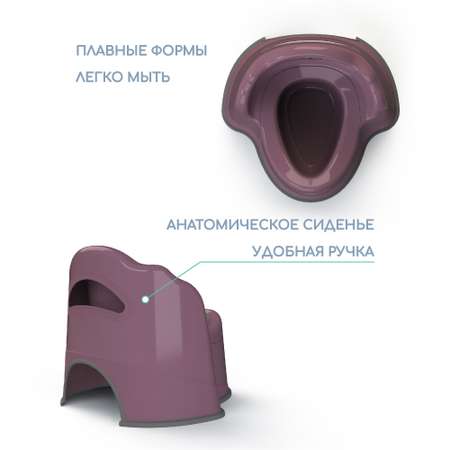 Горшок детский с крышкой AmaroBaby Ergonomic фиолетовый