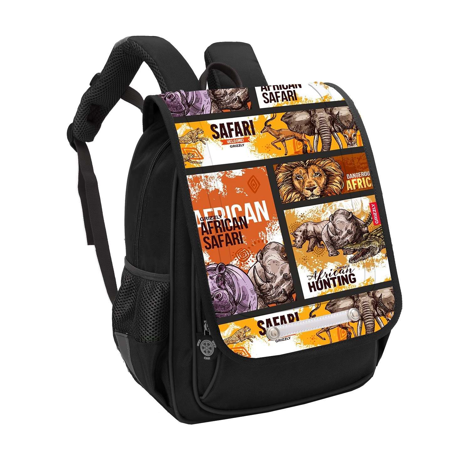 Рюкзак школьный Grizzly Львы Черный RAk-091-2/1 - фото 2
