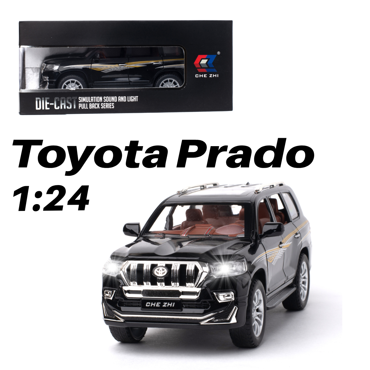 Внедорожник Che Zhi Toyota 1:24 CZ124blk - фото 1