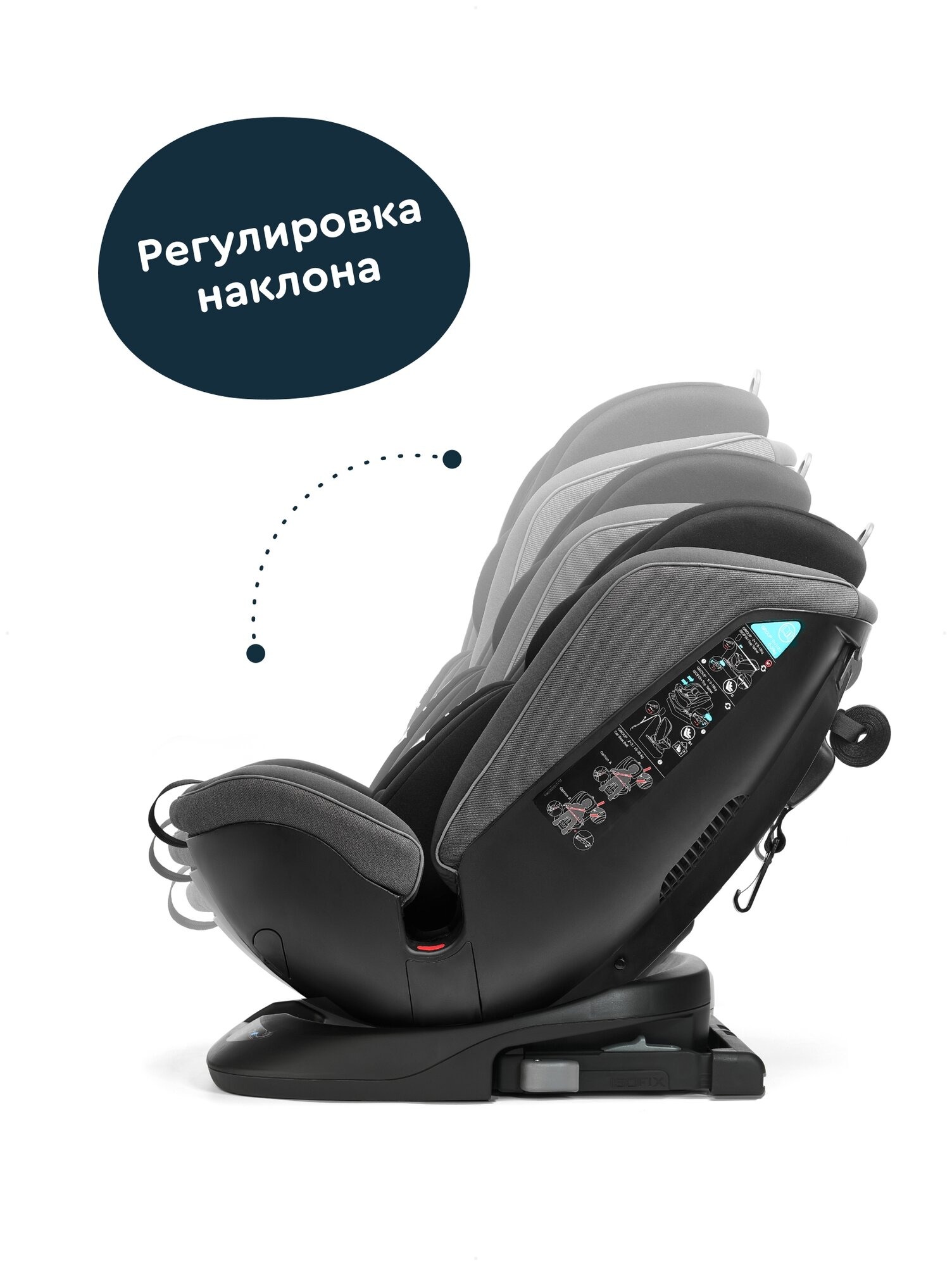 Автокресло Junion Ebby группа 0+/1/2/3 0-36 кг 360° Isofix тёмно-серый - фото 8