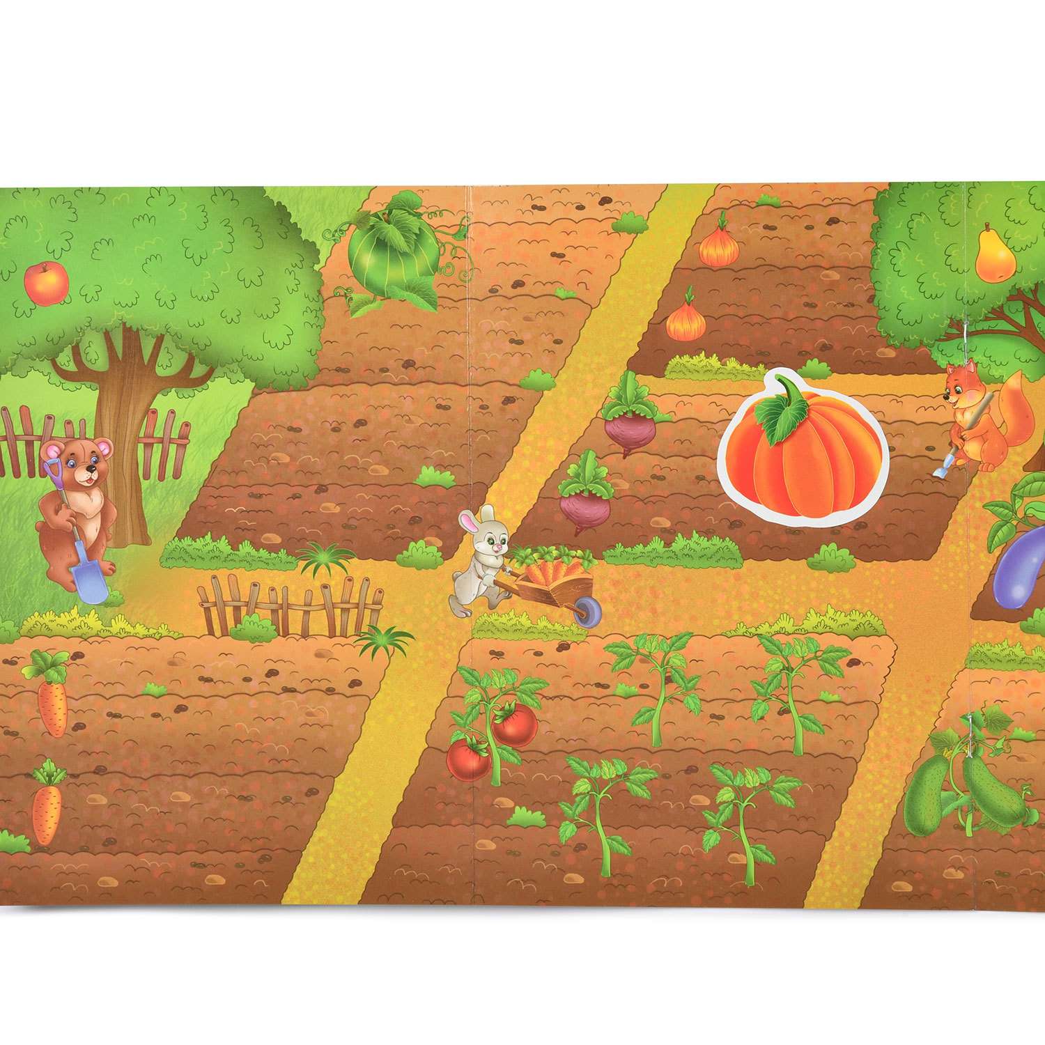 Наклейки многоразовые Росмэн Панорамка-игра Овощи и фрукты - фото 4