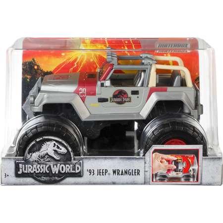 Машинка Matchbox Jurassic World Тяжелая техника 93 Джип Вранглер FMY49