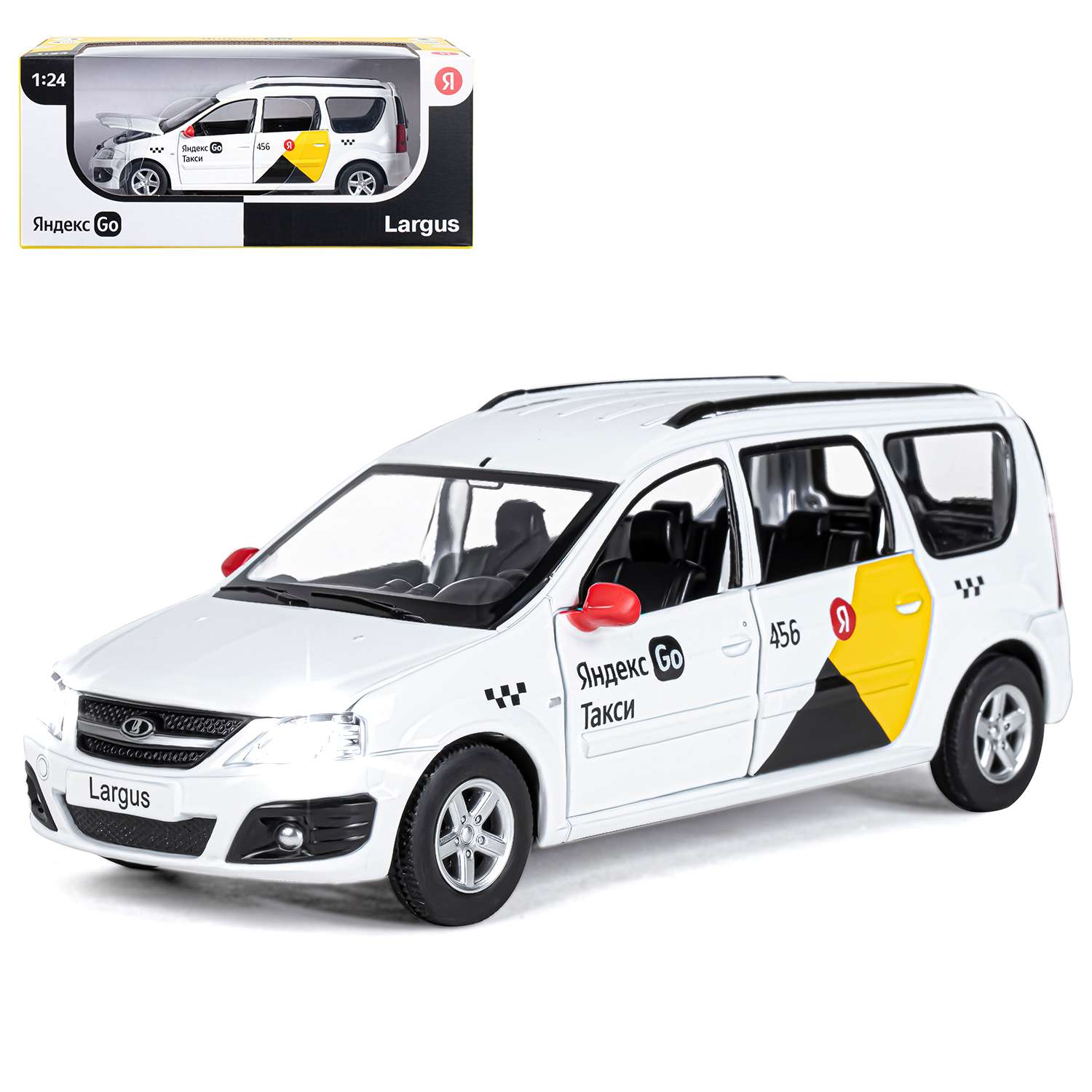Машинка металлическая Яндекс GO игрушка детская LADA LARGUS 1:24 белый Озвучено Алисой JB1251343/Яндекс GO - фото 10