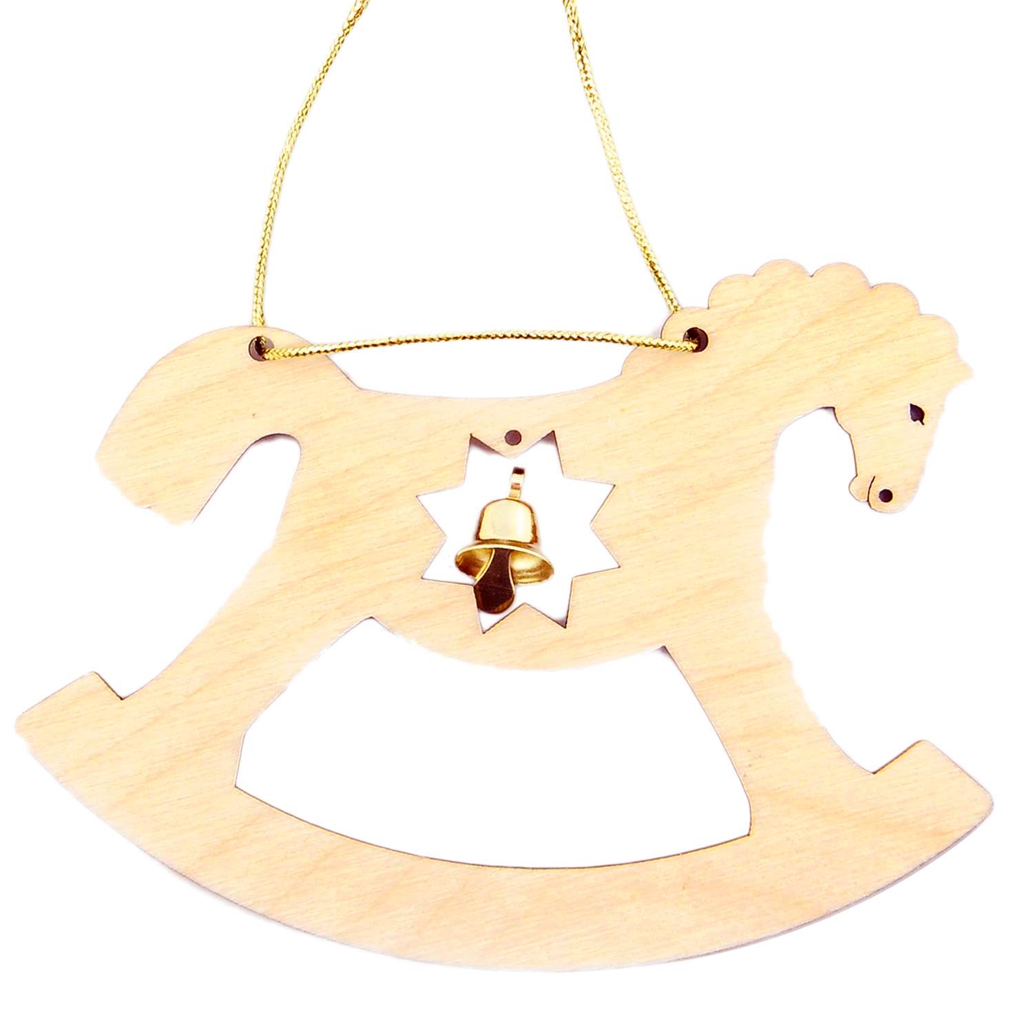 Сувенир для раскрашивания Символик Деревянная подвеска Конь с колокольчиком - фото 1