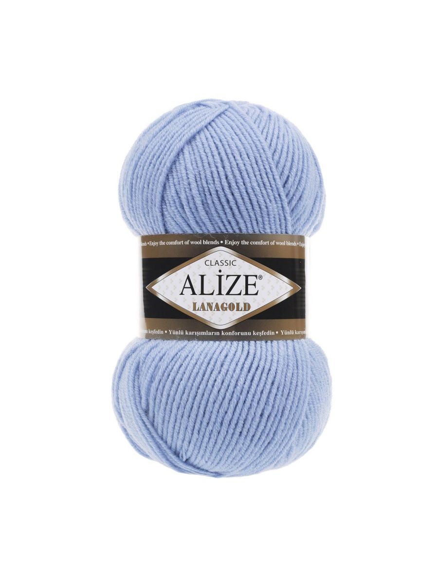 Пряжа Alize полушерстяная мягкая тонкая теплая Lanagold 100 гр 240 м 5 мотков 40 голубой - фото 6