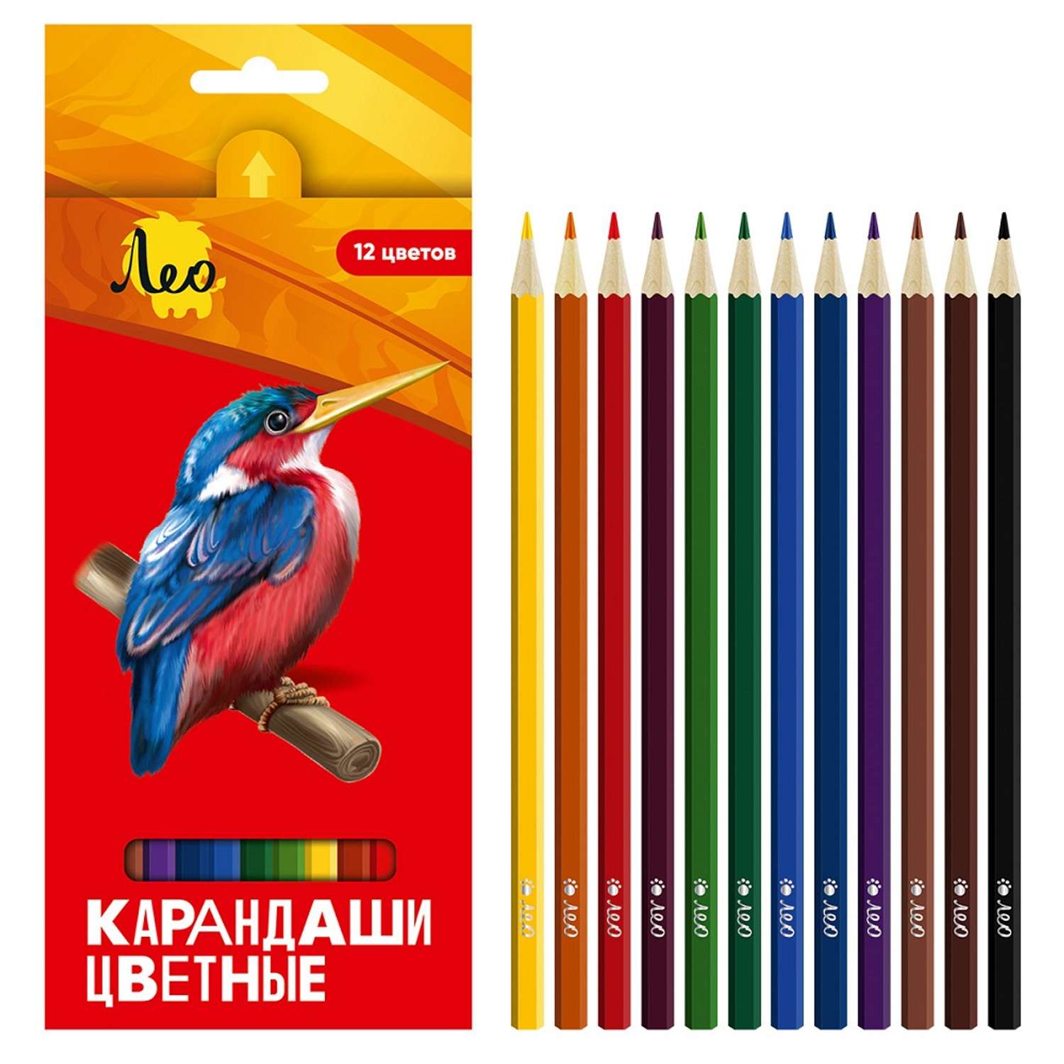 Цветные карандаши Лео «Ярко» LBSCP-12 заточенный 12 цв. . - фото 4