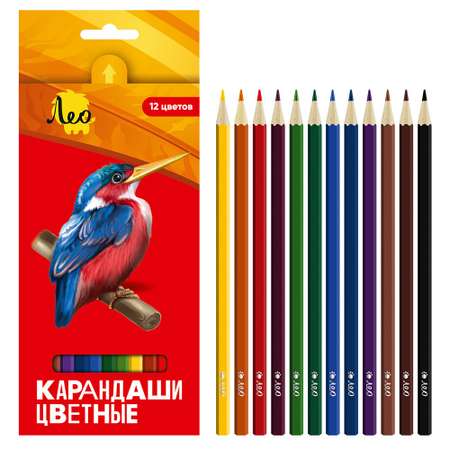 Цветные карандаши Лео «Ярко» LBSCP-12 заточенный 12 цв. .
