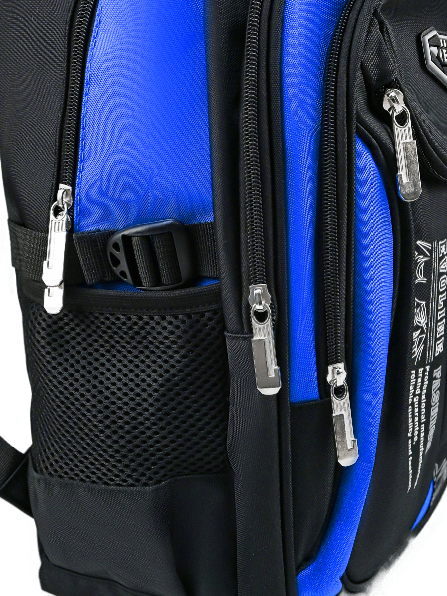 Рюкзак школьный Evoline большой черно-голубой EVOS-318 - фото 3