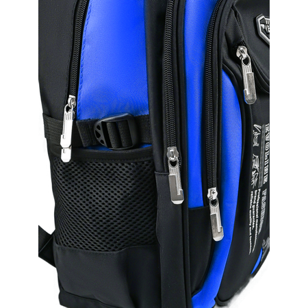 Рюкзак школьный Evoline большой черно-голубой EVOS-318