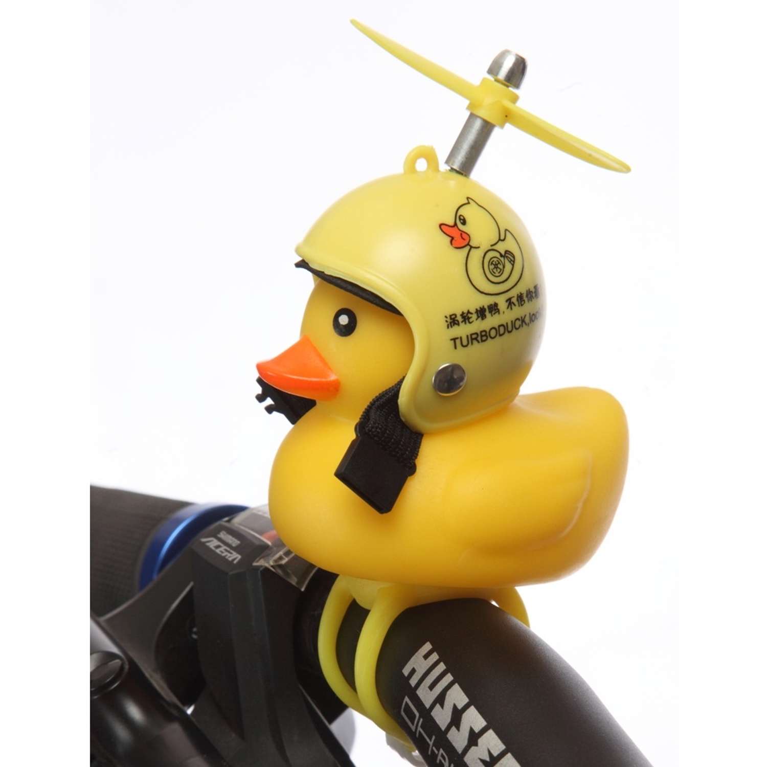 Велосипедный звонок Mobylos Утка в шлеме с пропеллером Турбо Утка - фото 3