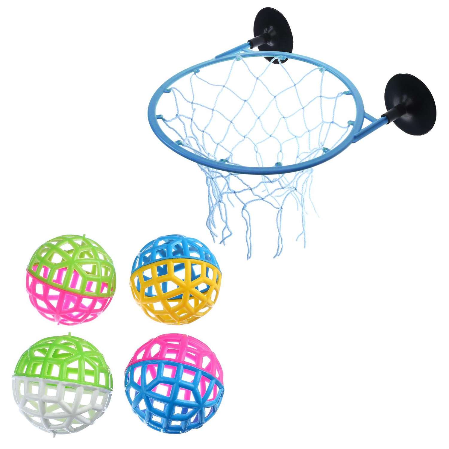 Набор Sima-Land для игры «Мини-баскетбол» детский 20.4х1х2 см кольцо d-21 см 4 мяча d-9 см - фото 1