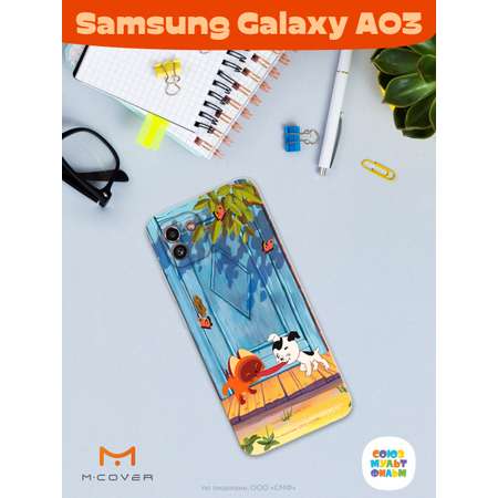 Силиконовый чехол Mcover для смартфона Samsung Galaxy A03 Союзмультфильм Середина сосиски