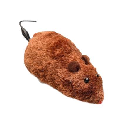 Мышь заводная Пижон меховая 12 см коричневая