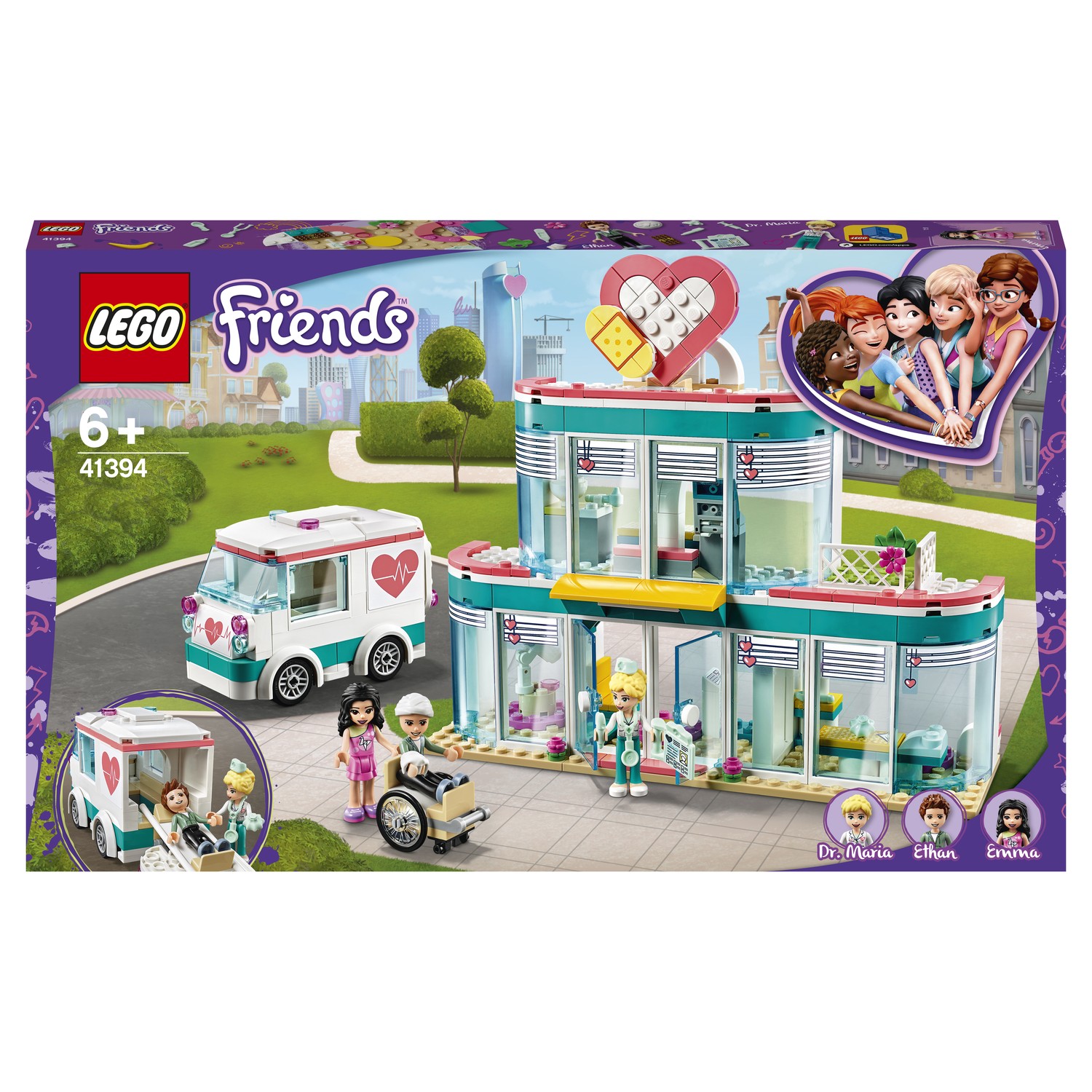 Конструктор LEGO Friends Городская больница Хартлейк Сити 41394 купить по  цене 2999 ₽ в интернет-магазине Детский мир