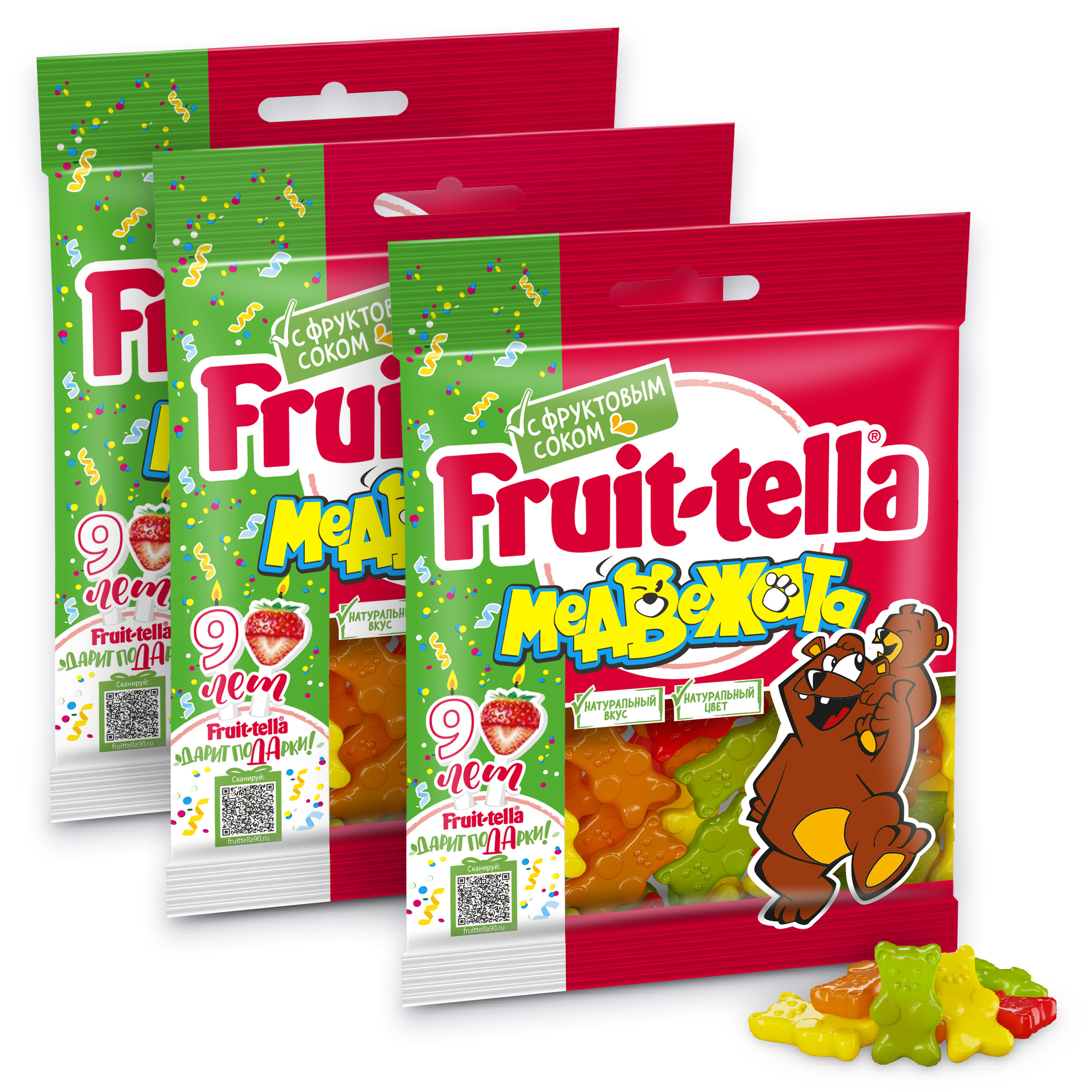 Fruittella Медвежата жевательный мармелад, 70 г