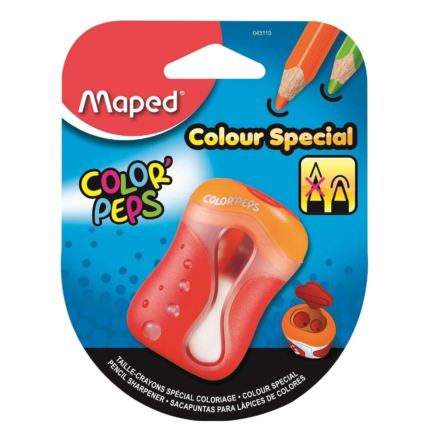 Точилка MAPED Color peps 2 отверстия с контейнером в ассортименте - фото 2