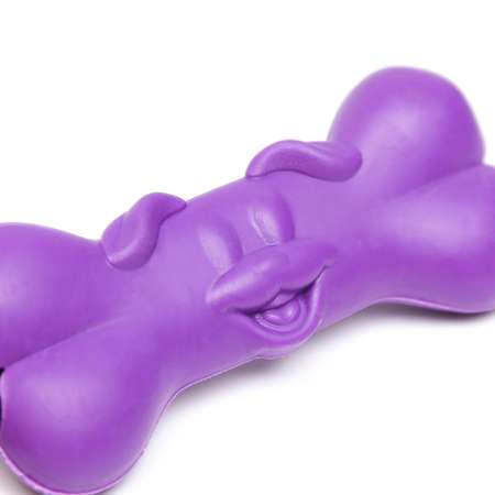 Игрушка Пижон жевательная «Кость с улыбкой» TPR 9 см фиолетовая