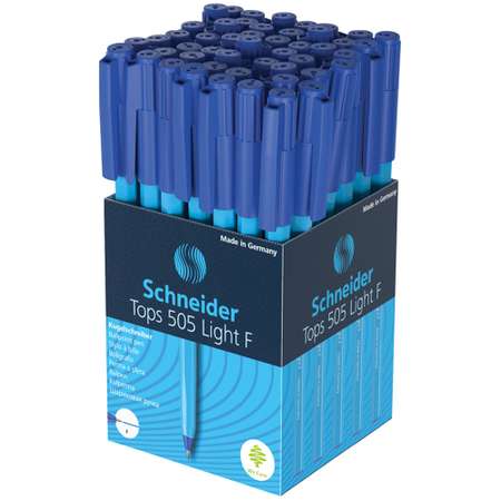 Ручка шариковая SCHNEIDER Tops 505 F синяя 0.8 мм голубой корпус 50 шт