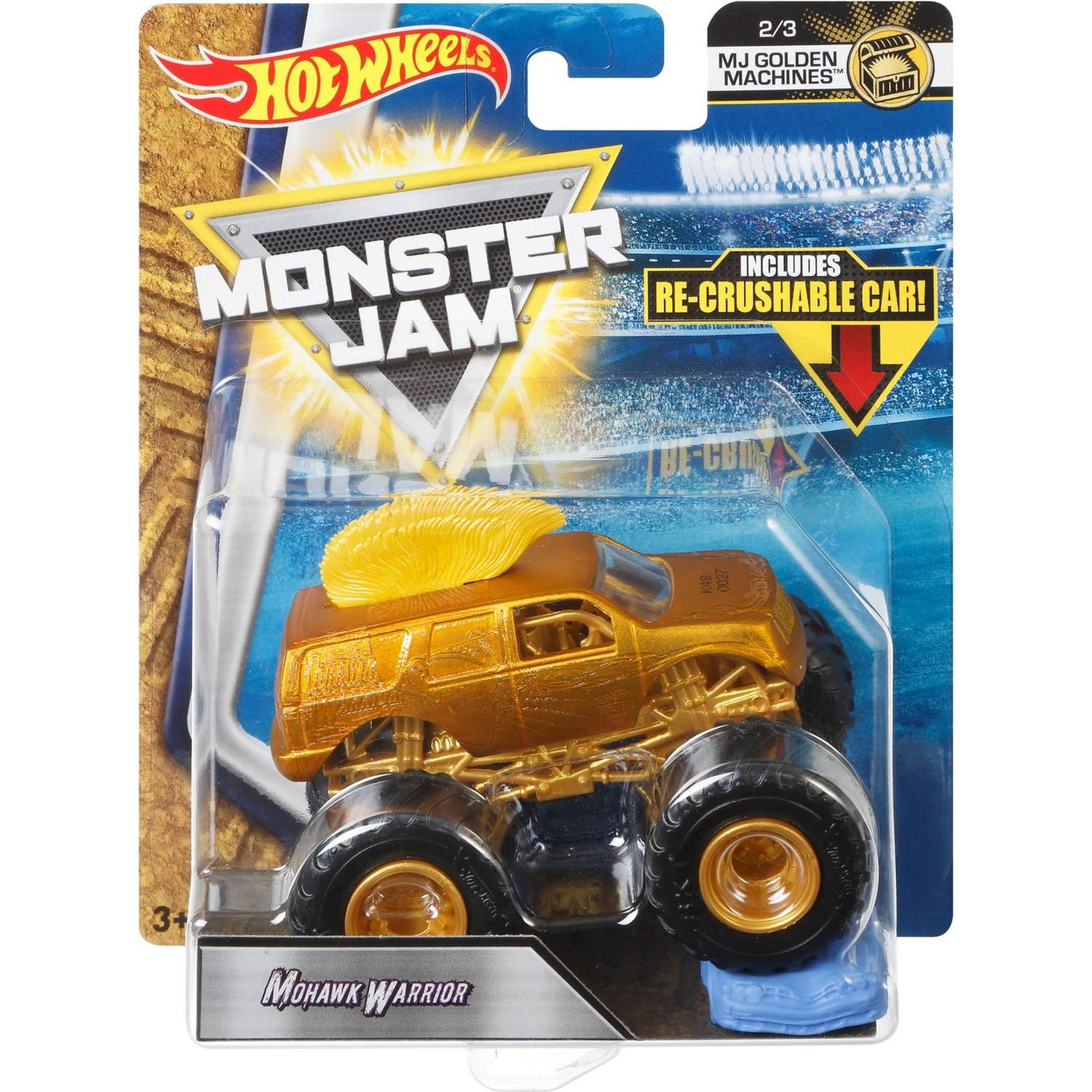 Машина Hot Wheels Monster Jam 1:64 Воин с ирокезом FLX00 21572 - фото 2
