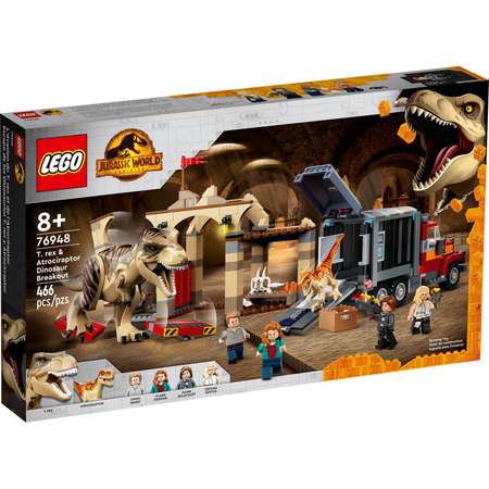 Конструктор LEGO Jurassic World Побег атроцираптора и тираннозавра 76948