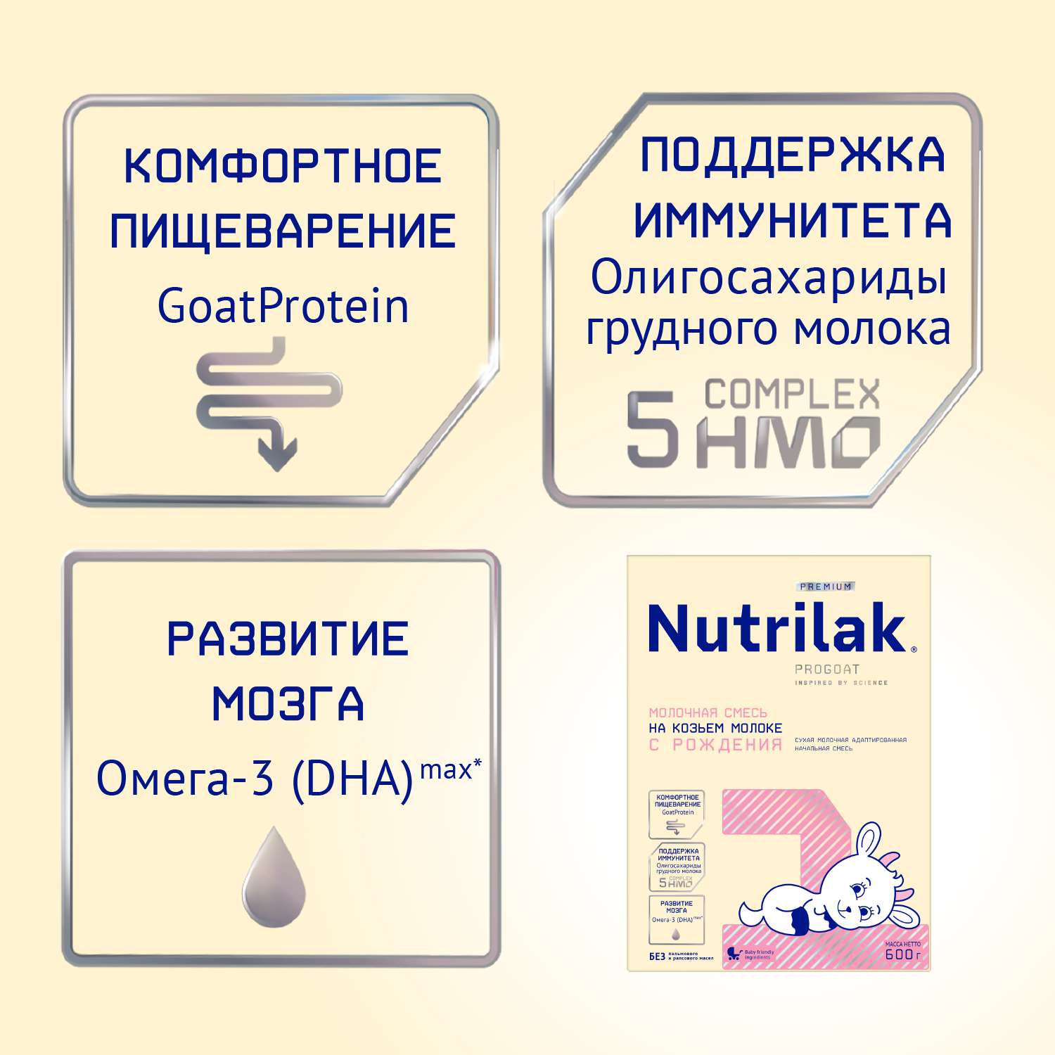 Смесь молочная сухая Нутрилак (Nutrilak) 1 Premium на козьем молоке 600г - фото 4