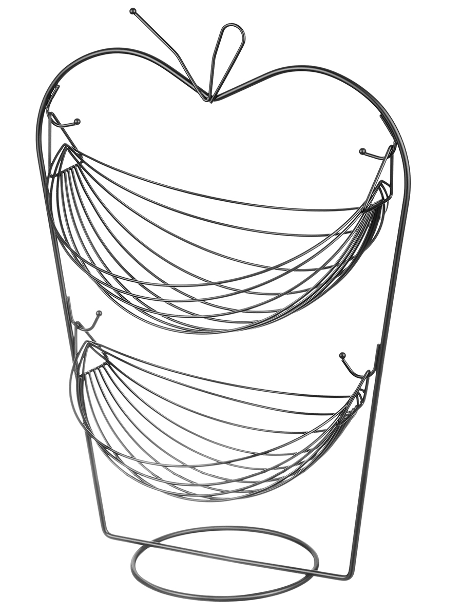 Корзина для фруктов El Casa 35х25.5х48 см черная двухъярусная - фото 3