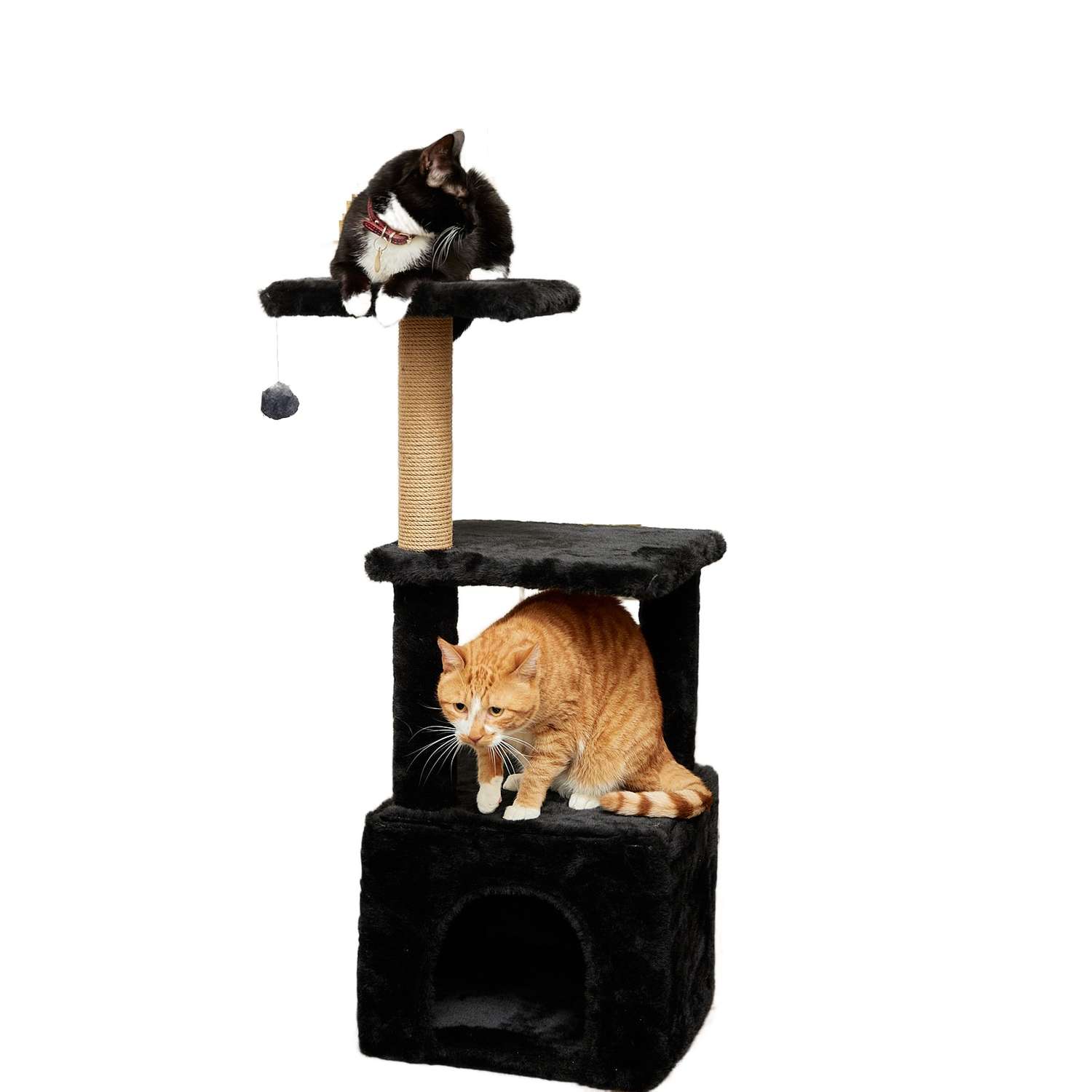Домик для кошки с когтеточкой Pet БМФ Черный - фото 1