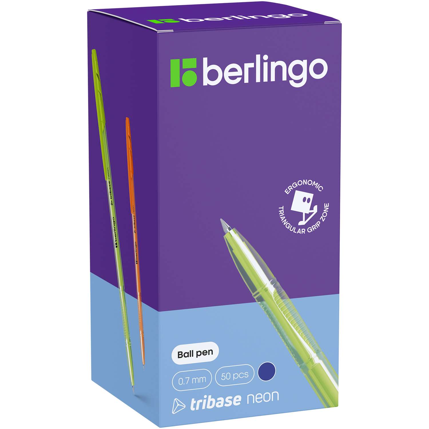 Ручка шариковая Berlingo Tribase Neon Синяя в ассортименте CBp_70932 - фото 7