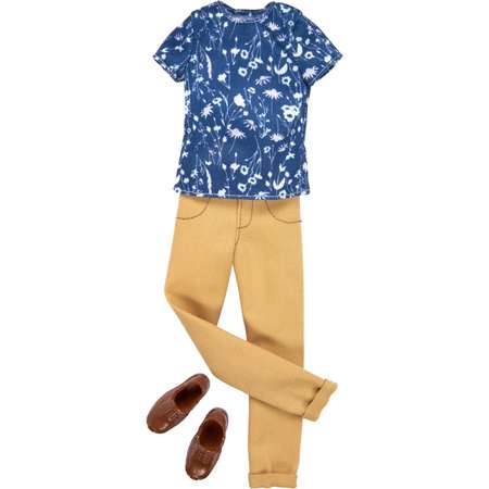 Одежда Barbie для Кена Рубашка Синяя с цветочным принтом+брюки FKT46