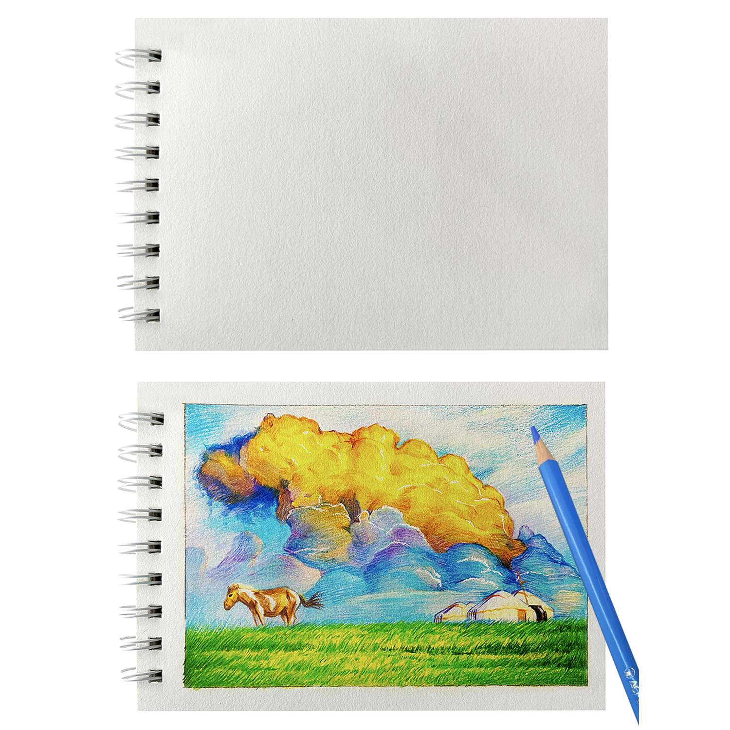 Альбом-скетчбук ACMELIAE Для рисования и творчества на пружине 375х260 мм 160г 30 листов - фото 5