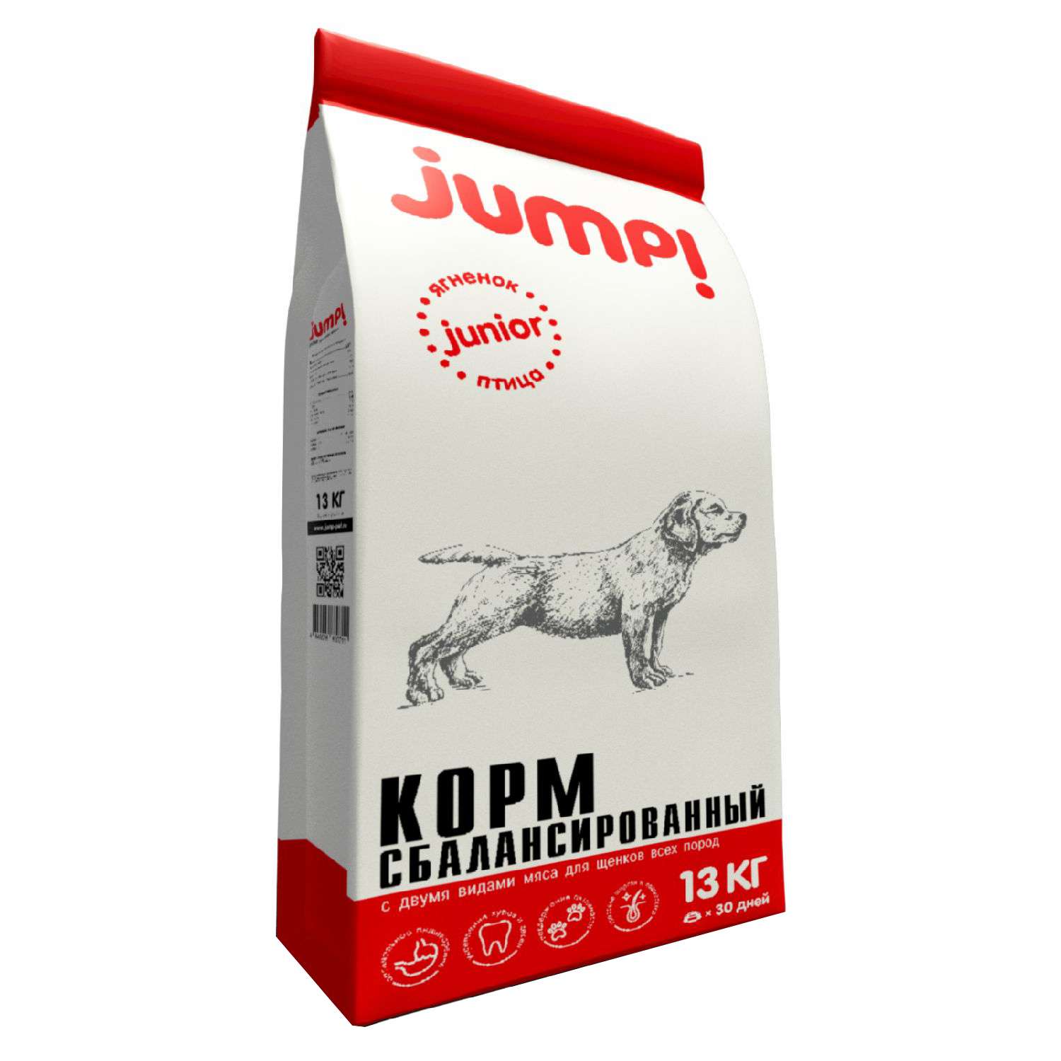 Корм для щенков Jump! Junior ягненок-птица 13кг - фото 1