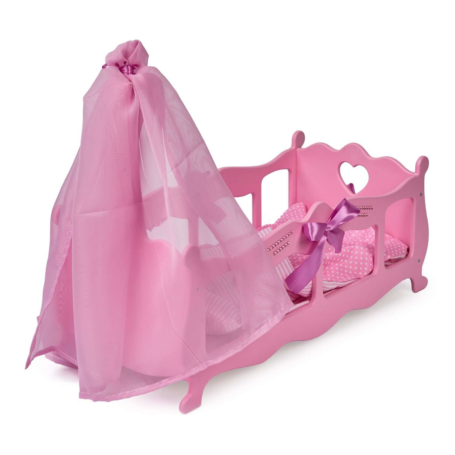 Кроватка колыбелька Манюня Ddiamond princess розовая 72519 - фото 1