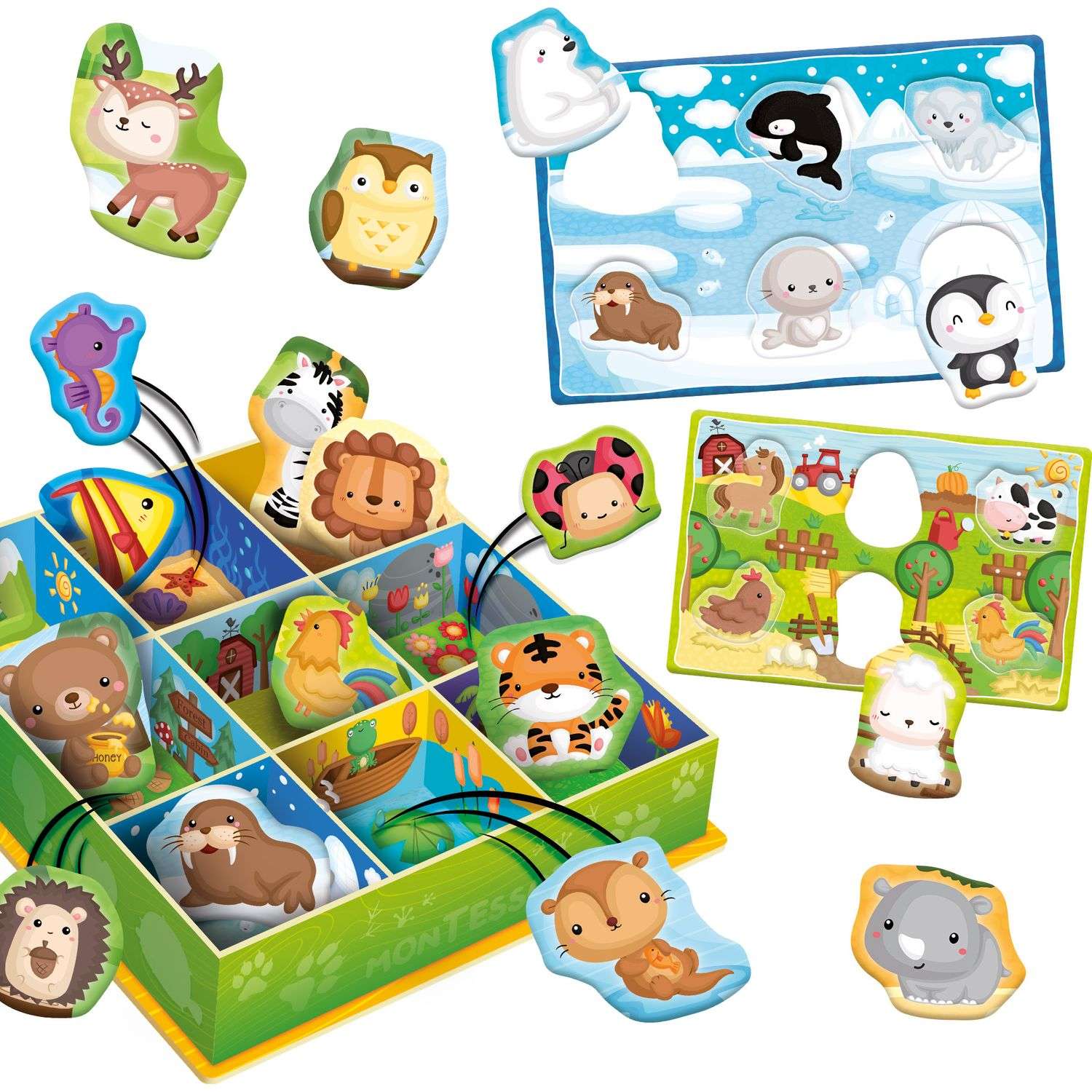 Игра развивающая Lisciani Montessori baby Happy animals R92772 - фото 3