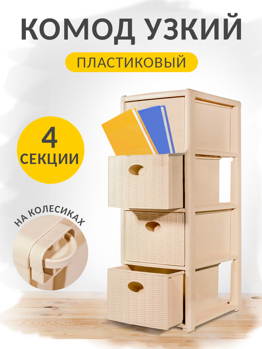 Комод elfplast Elegance mini слоновая кость 38.5х29х80.5 см - фото 3