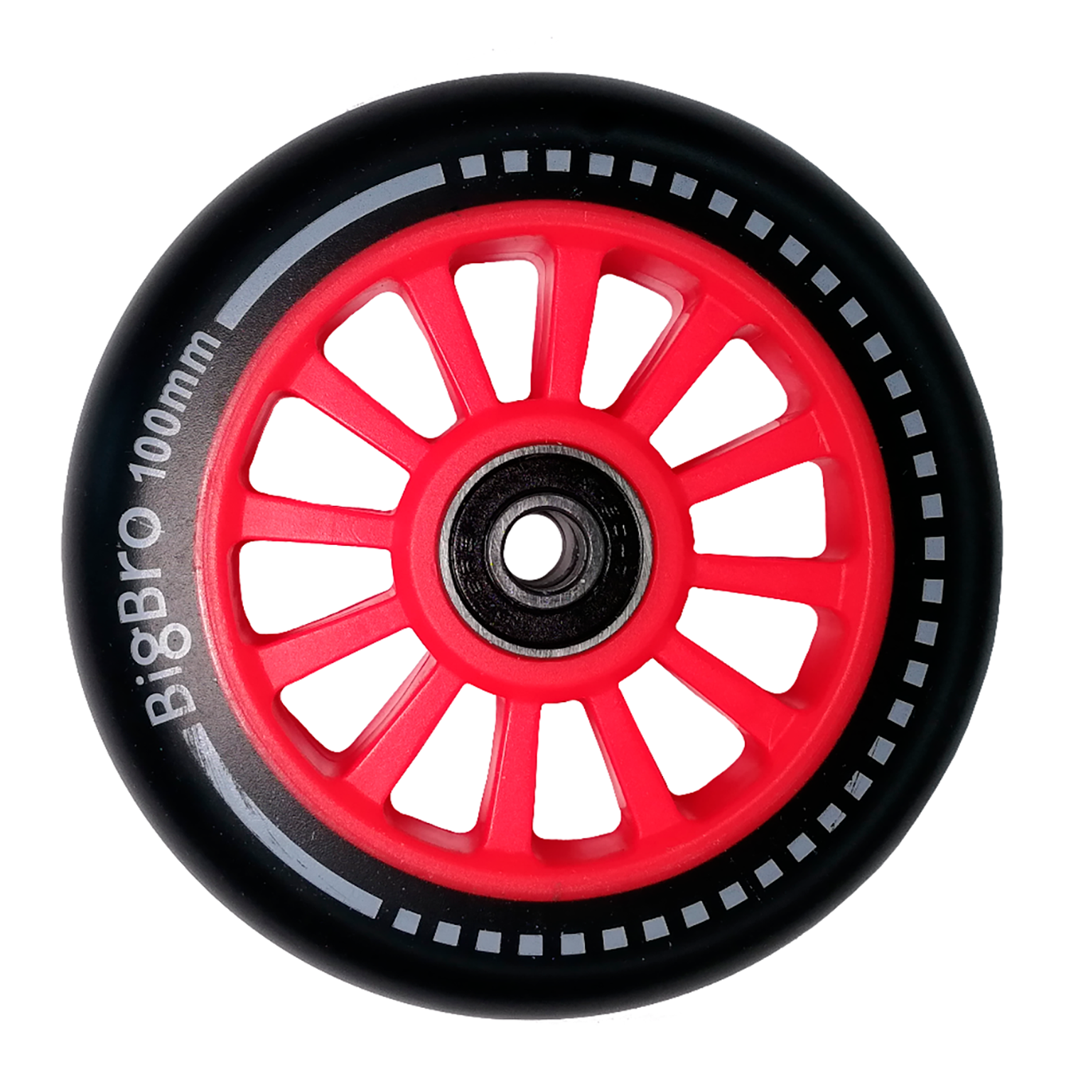 Колесо для самоката BIG BRO пластиковое 100 мм красное - фото 1