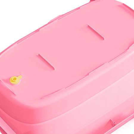 Ванночка складная детская WiMI с матрасиком розовая