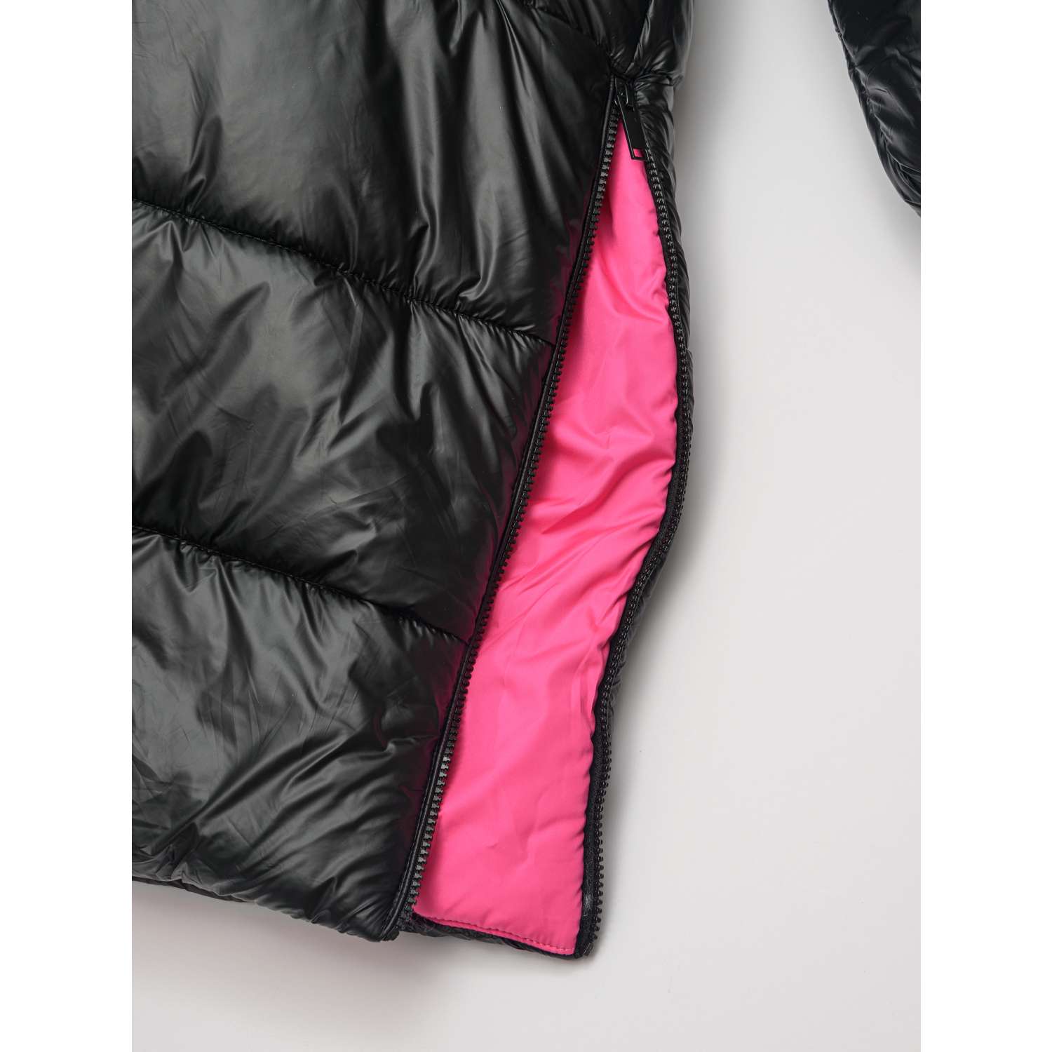 Пальто Orso Bianco OB41124-22_черный блеск/ярк.розовый - фото 11