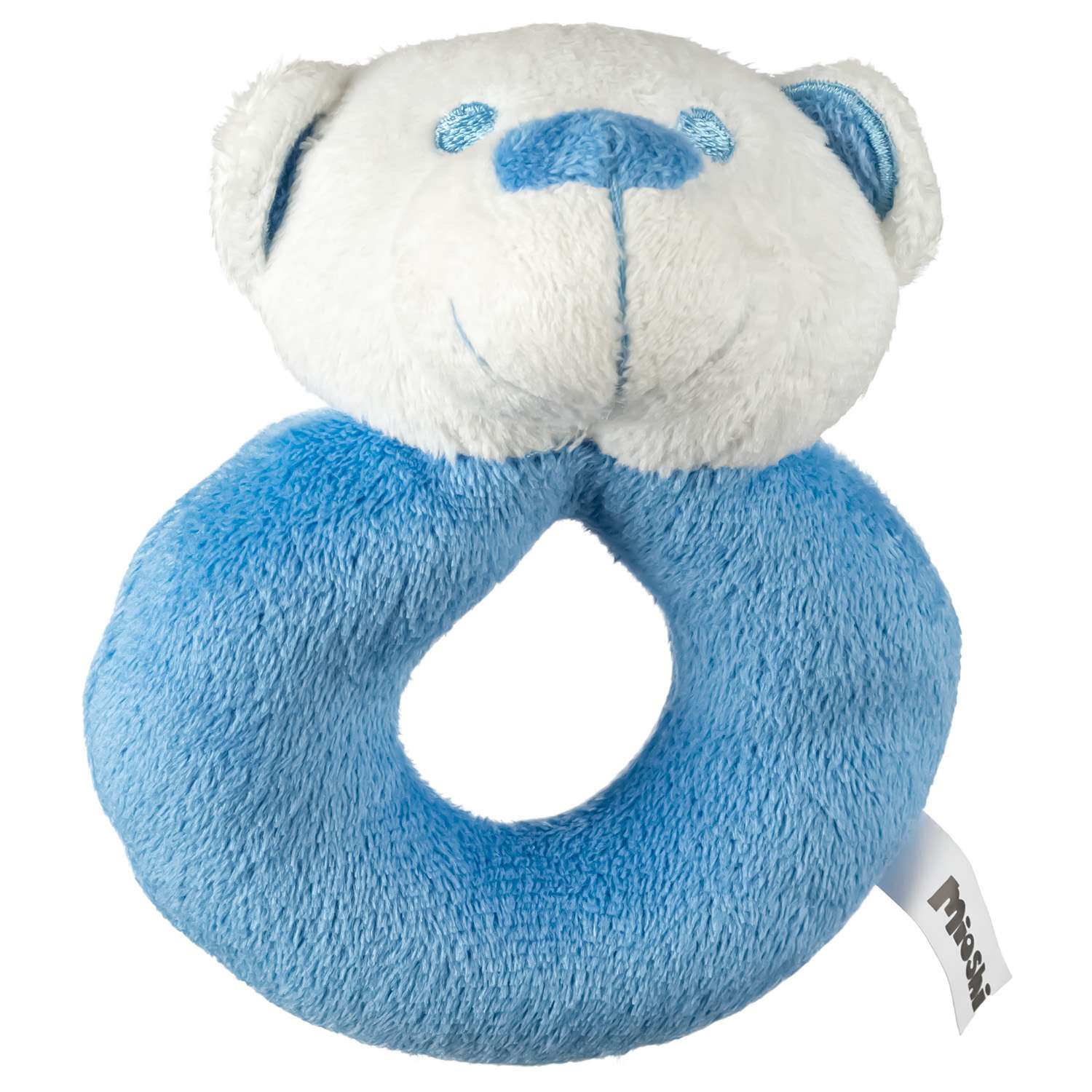 Погремушка Mioshi милый медвежонок 12 см голубой - фото 1