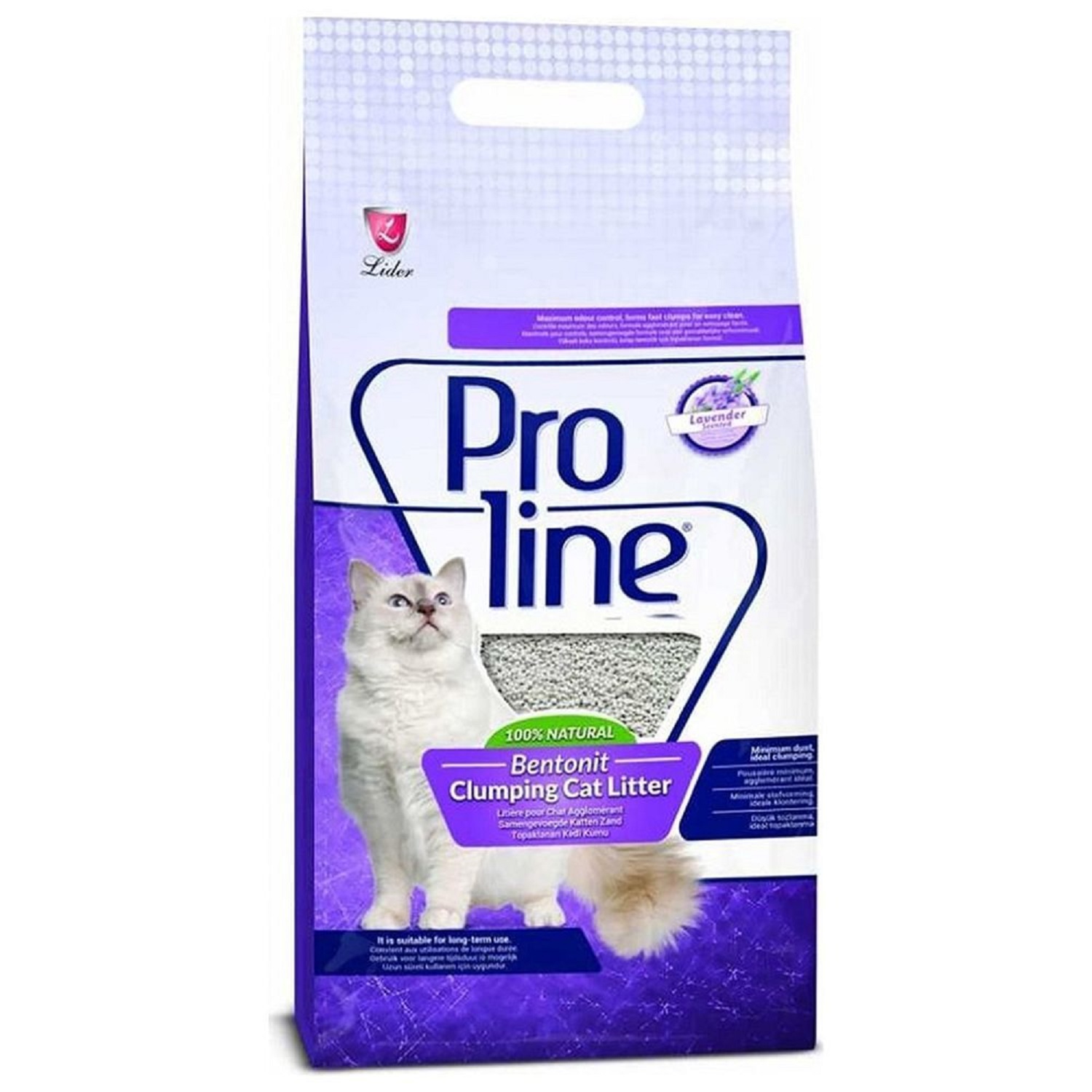 Наполнитель для кошачьего туалета Proline комкующийся бентонитовый с ароматом лаванды 10л - фото 1