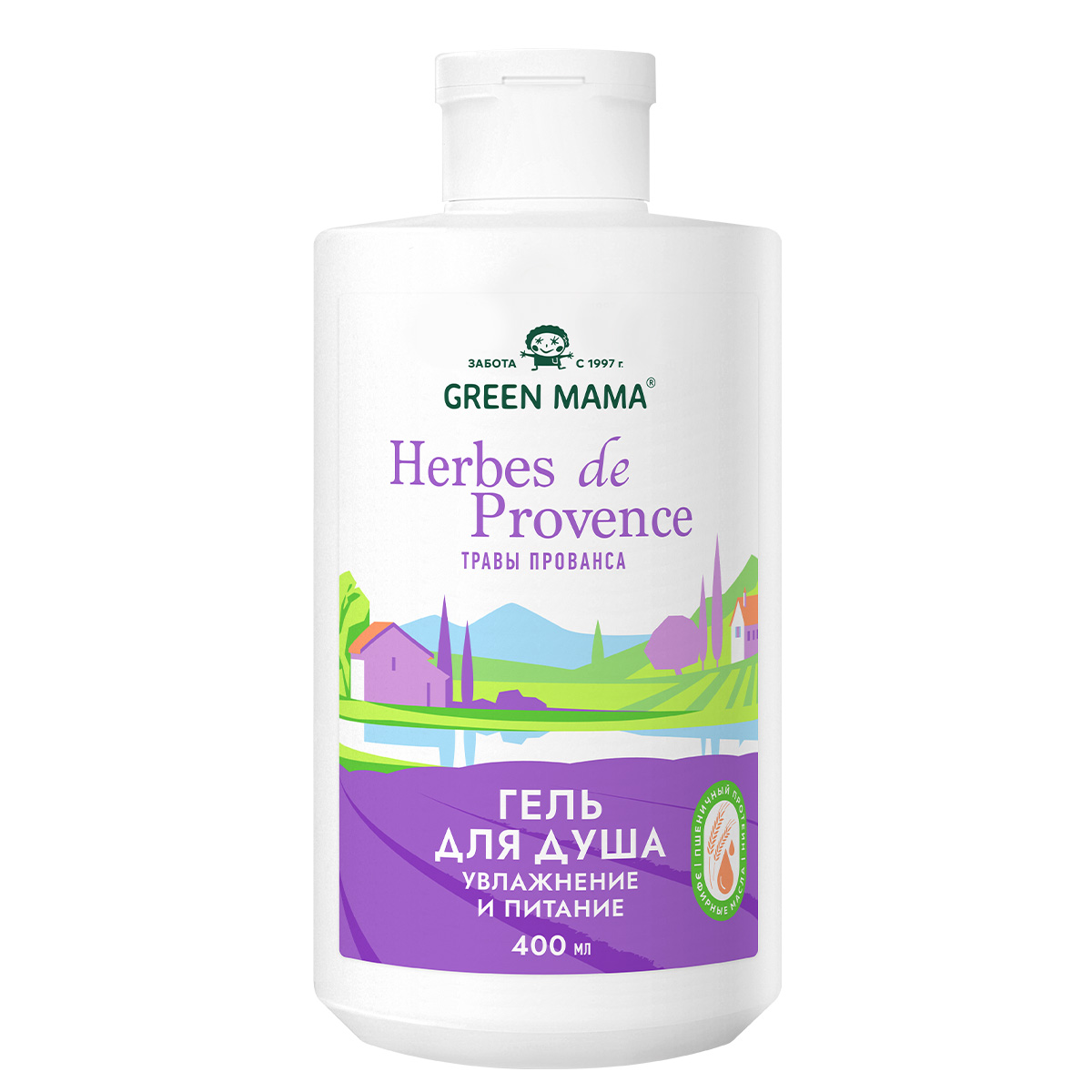 Гель herbes de provence для душа Green Mama увлажнение и питание 400 мл - фото 1