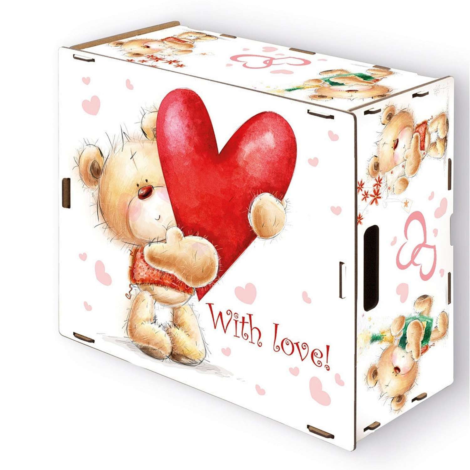 Подарочный ящик iCube Мишка с сердцем 330*290*140 мм - фото 1