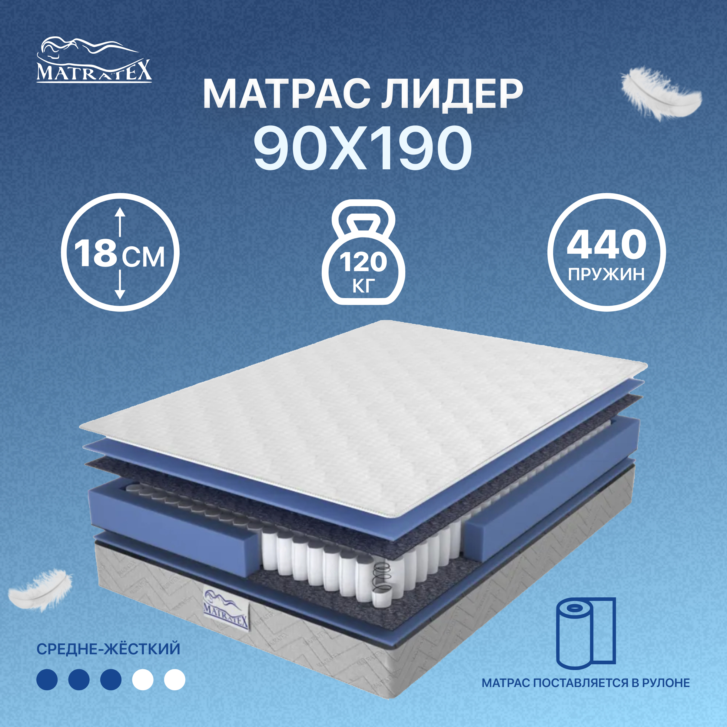 Матрас MATRATEX лидер 90х190 - фото 1